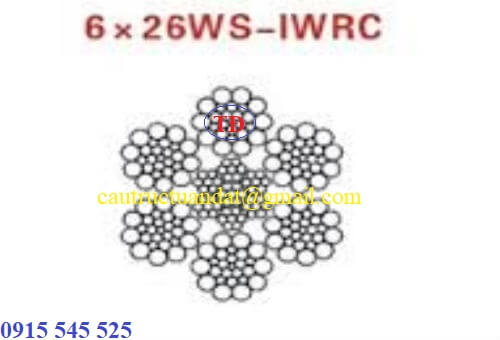 Cáp thép cầu trục loại 6x26WS + IWRC